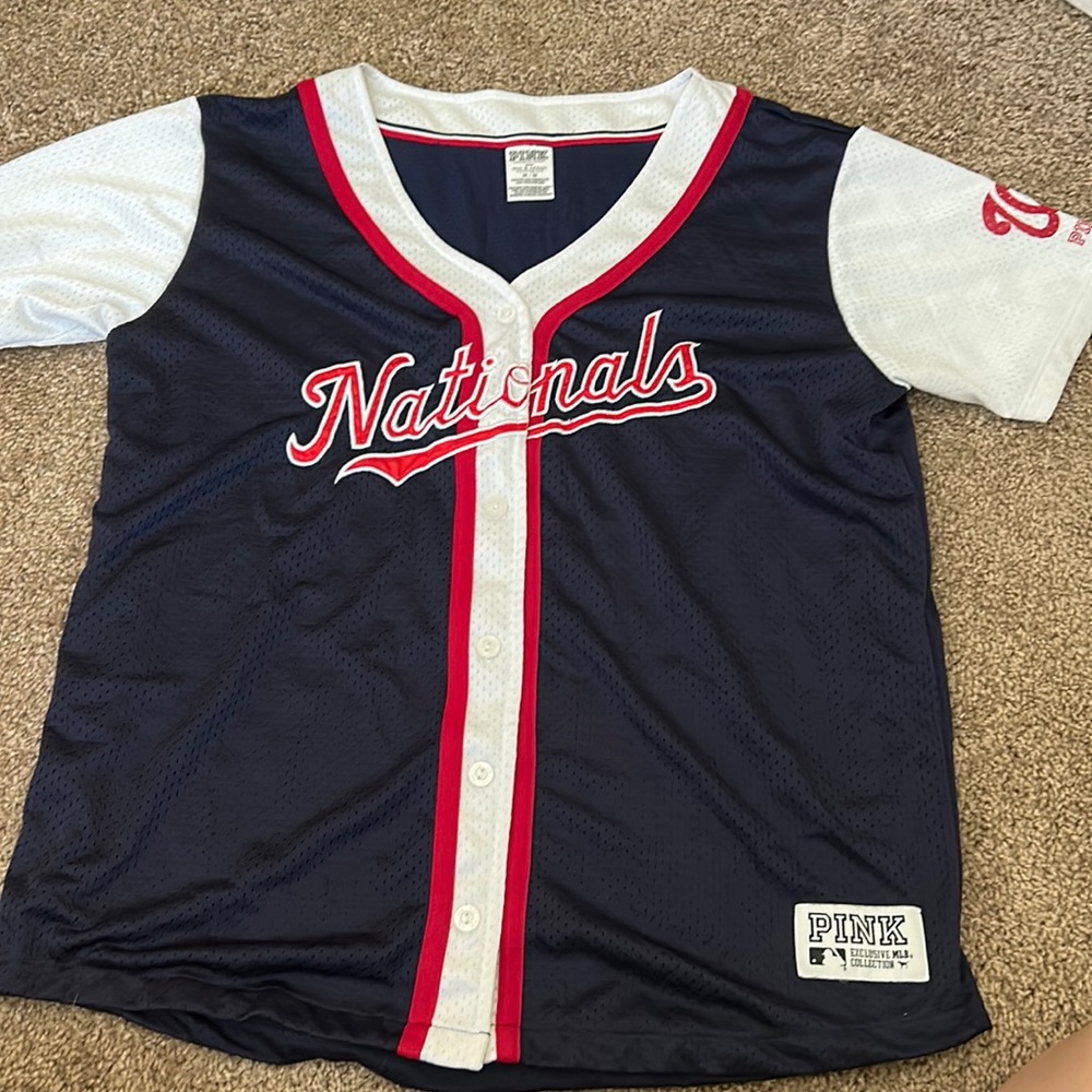 PINK Vs Nationals Baseball Jersey Women’s